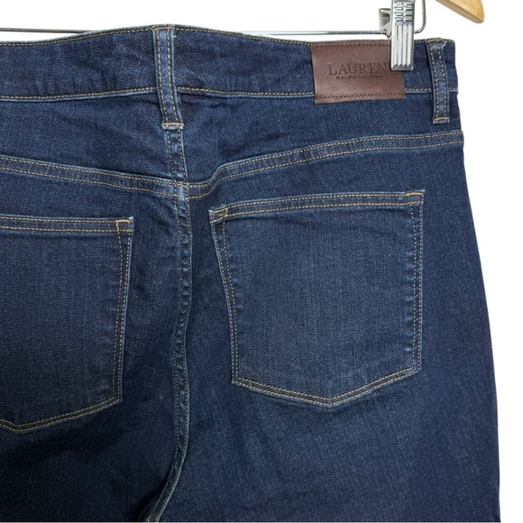 Ralph Lauren Modern Straight Curvy Jeans Size 14 Dark Wash - Picture 5 of 10